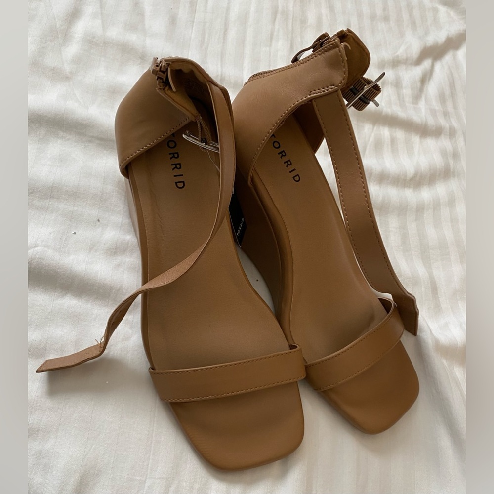 torrid Tan Strappy Block Heel Sandals